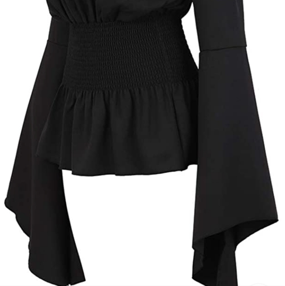 Womens Long Sleeve Off The Shoulder Tops Renaissance Pirate Shirt Gothic Peasant - Picture 2 of 5